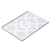 Aangepaste Naam Art Deco Pastel Rainbow Floral Man Notitieboek (Linkerzijde)