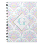 Aangepaste Naam Art Deco Pastel Rainbow Floral Man Notitieboek (Voorkant)