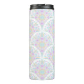 Aangepaste Naam Art Deco Pastel Rainbow Floral Man Thermosbeker (Achterkant)