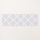 Aangepaste Naam Art Deco Pastel Rainbow Floral Man Yogamat (Achterkant (horizontaal))