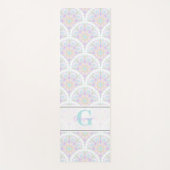 Aangepaste Naam Art Deco Pastel Rainbow Floral Man Yogamat (Voorkant)