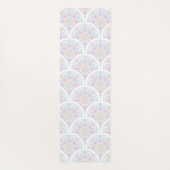 Aangepaste Naam Art Deco Pastel Rainbow Floral Man Yogamat (Achterkant)