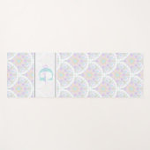 Aangepaste Naam Art Deco Pastel Rainbow Floral Man Yogamat (Voorkant (horizontaal))