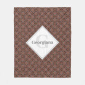 Aangepaste naam Art Deco Safari Sunset Boho Mandal Fleece Deken (Voorkant)