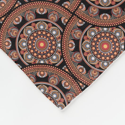 Aangepaste naam Art Deco Safari Sunset Boho Mandal Fleece Deken (Hoek)