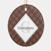 Aangepaste naam Art Deco Safari Sunset Boho Mandal Keramisch Ornament (Links)
