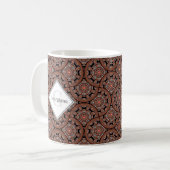 Aangepaste naam Art Deco Safari Sunset Boho Mandal Koffiemok (Voorkant links)