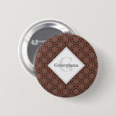 Aangepaste naam Art Deco Safari Sunset Boho Mandal Ronde Button 5,7 Cm (Voorkant /achterkant)