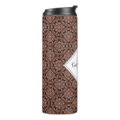 Aangepaste naam Art Deco Safari Sunset Boho Mandal Thermosbeker (Gedraaid links)
