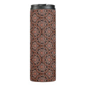Aangepaste naam Art Deco Safari Sunset Boho Mandal Thermosbeker (Achterkant)