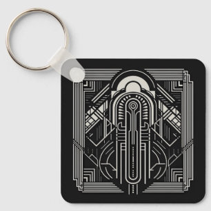Aangepaste naam Art Deco Sleutelhanger
