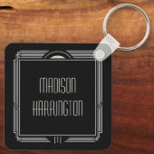 Aangepaste naam Art Deco Sleutelhanger (Achterkant)