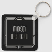 Aangepaste naam Art Deco Sleutelhanger (Achterkant)