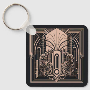 Aangepaste naam Art Deco Sleutelhanger