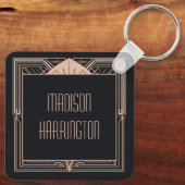 Aangepaste naam Art Deco Sleutelhanger (Achterkant)