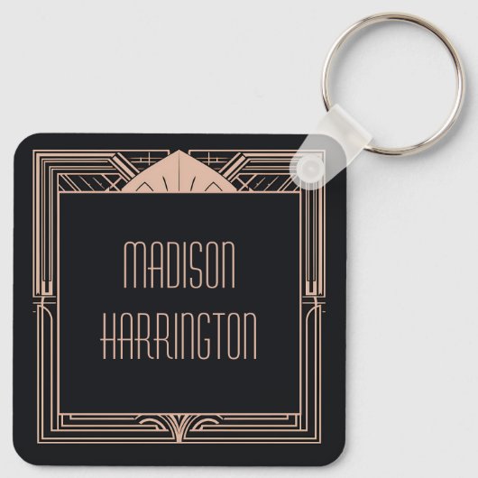 Aangepaste naam Art Deco Sleutelhanger (Achterkant)