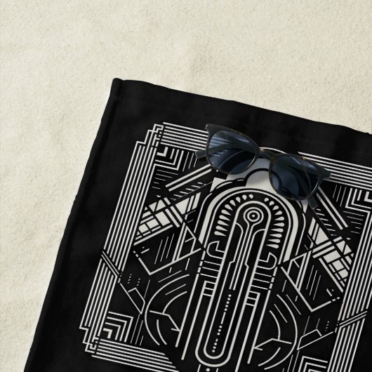 Aangepaste naam Art Deco Strandlaken (In situ)