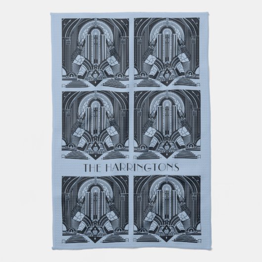 Aangepaste naam Art Deco Theedoek (Verticaal)