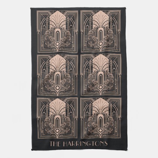 Aangepaste naam Art Deco Theedoek (Verticaal)