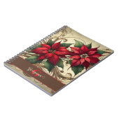 Aangepaste naam Art Nouveau Christmas Poinsettia Notitieboek (Linkerzijde)