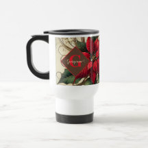 Aangepaste naam Art Nouveau Christmas Poinsettia