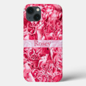 Aangepaste naam Artsy Pink Rose Case-Mate iPhone Case (Achterkant)