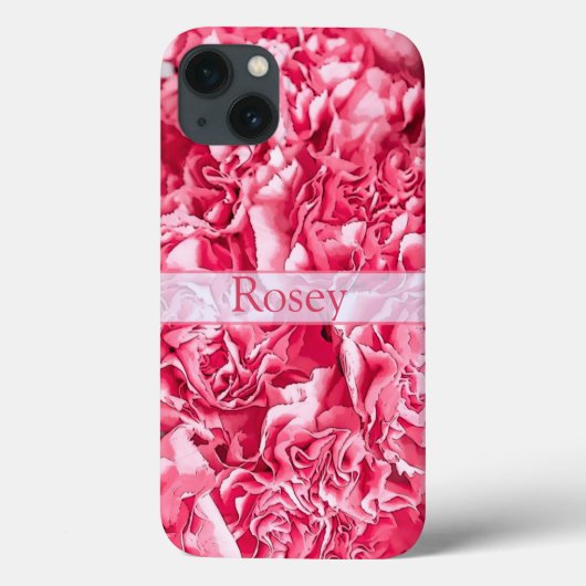 Aangepaste naam Artsy Pink Rose Case-Mate iPhone Case (Achterkant)