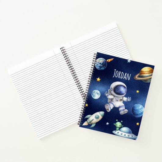 Aangepaste naam Astronaut Ruimtevliegtuig Terug na Notitieboek (Binnen)