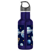 Aangepaste naam Astronaut Space Planets Waterfles (Achterkant)