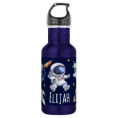 Aangepaste naam Astronaut Space Planets Waterfles (Voorkant)