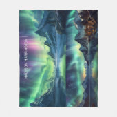 Aangepaste naam Aurora Borealis Fleece Deken (Voorkant)