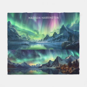 Aangepaste naam Aurora Borealis Fleece Deken