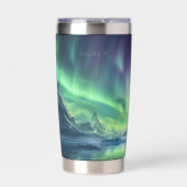 Aangepaste naam Aurora Borealis Geïsoleerde Drinkbeker (Voorkant)