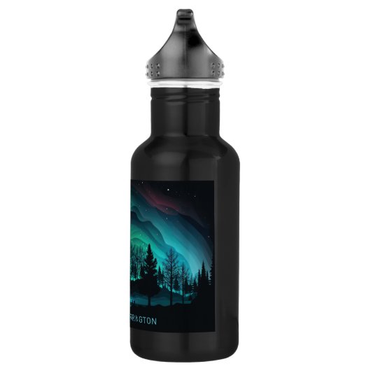 Aangepaste naam Aurora Borealis Illustratie Waterfles (Rechts)