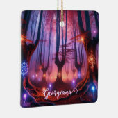 Aangepaste naam Autumnal Enchanted Whimsigoth Fore Keramisch Ornament (Rechts)