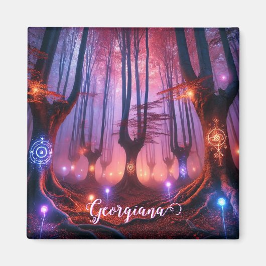 Aangepaste naam Autumnal Enchanted Whimsigoth Fore Magneet (Voorkant)