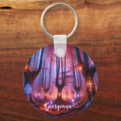 Aangepaste naam Autumnal Enchanted Whimsigoth Fore Sleutelhanger (Achterkant)