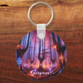 Aangepaste naam Autumnal Enchanted Whimsigoth Fore Sleutelhanger