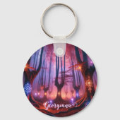 Aangepaste naam Autumnal Enchanted Whimsigoth Fore Sleutelhanger (Achterkant)