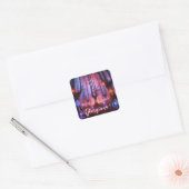 Aangepaste naam Autumnal Enchanted Whimsigoth Fore Vierkante Sticker (Envelop)