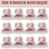 Aangepaste naam Axolotl Gaming Sticker Pack (Voorkant)