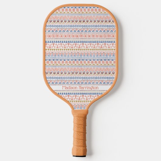 Aangepaste naam Aztec Pattern Pickleball Paddle (Achterkant)