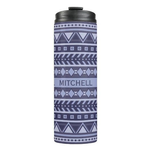 Aangepaste naam Aztec Pattern-tumbler Thermosbeker (Voorkant)