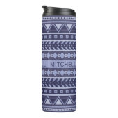 Aangepaste naam Aztec Pattern-tumbler Thermosbeker (Geroteerd rechts)