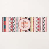 Aangepaste naam Azteekse elegantie Warm rood etnis Yogamat (Voorkant (horizontaal))
