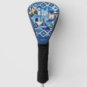 Aangepaste naam Azulejo Tegels Pattern Golfheadcover (Voorkant)