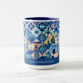 Aangepaste naam Azulejo Tegels Pattern Mok (Midden)