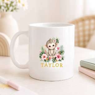 Aangepaste naam baby aap safari jungle koffiemok