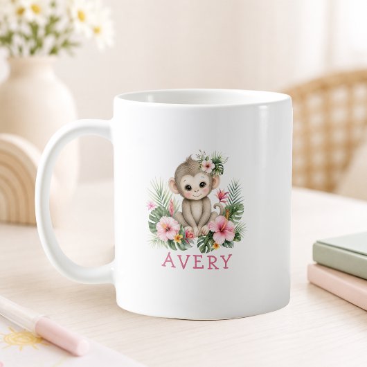 Aangepaste naam baby aap safari jungle koffiemok