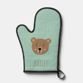 Aangepaste naam Baby Beer schattig kinder Ovenwant (Voorkant)
